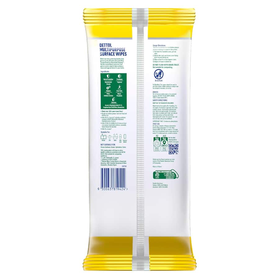 Dettol Cleaning Wipes Lemon Burst Multipurpose 150pack