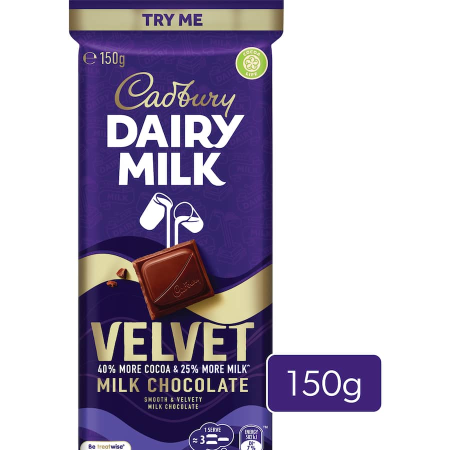 Cadbury Chocolate Block Velvet Milk 150g