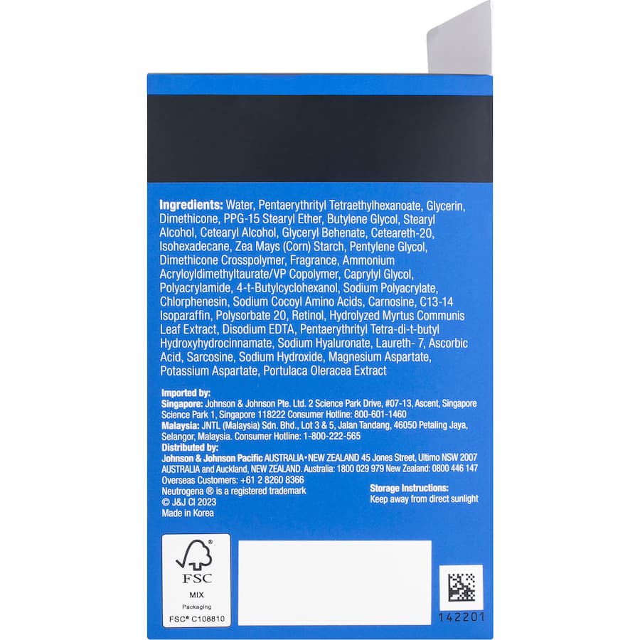 Neutrogena Visible Repair Face Moisturiser Regenerating Cream Retinol 50g