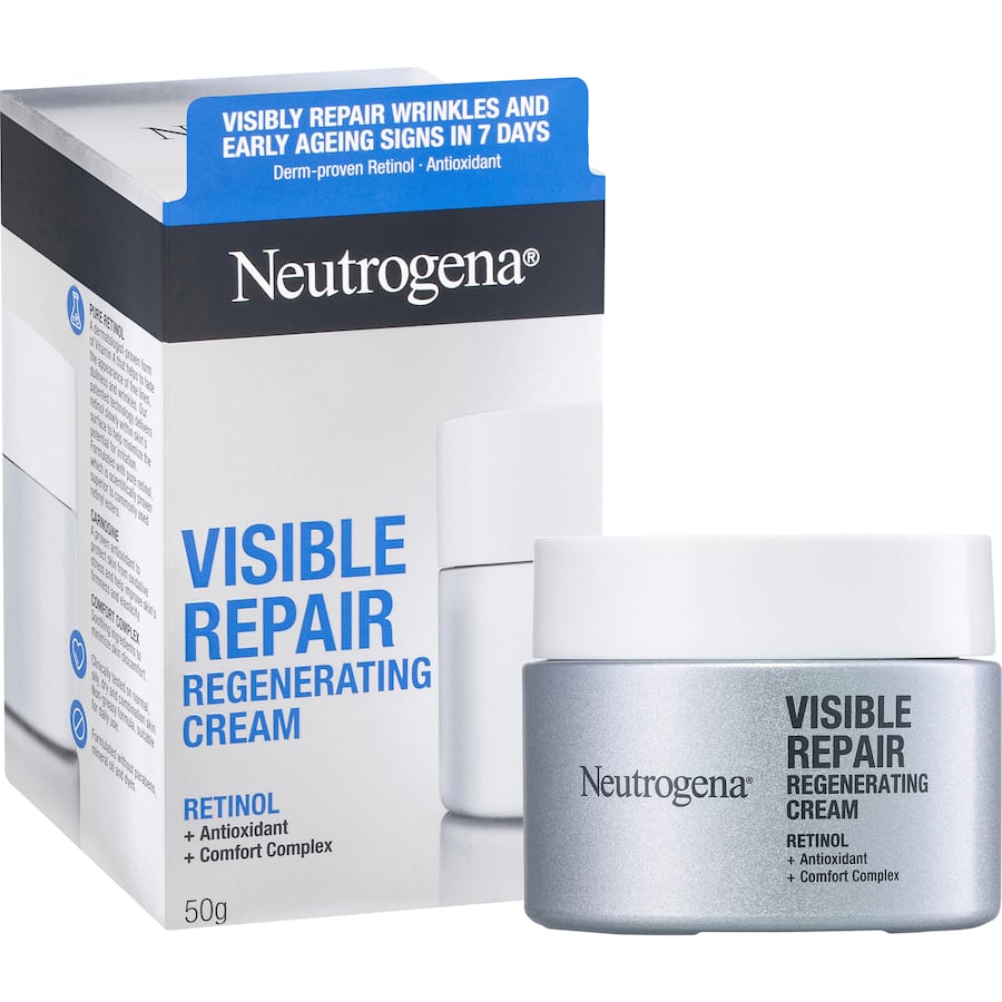 Neutrogena Visible Repair Face Moisturiser Regenerating Cream Retinol 50g