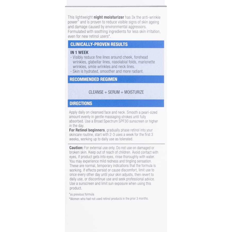 Neutrogena Visible Repair Night Cream Retinol 30mL