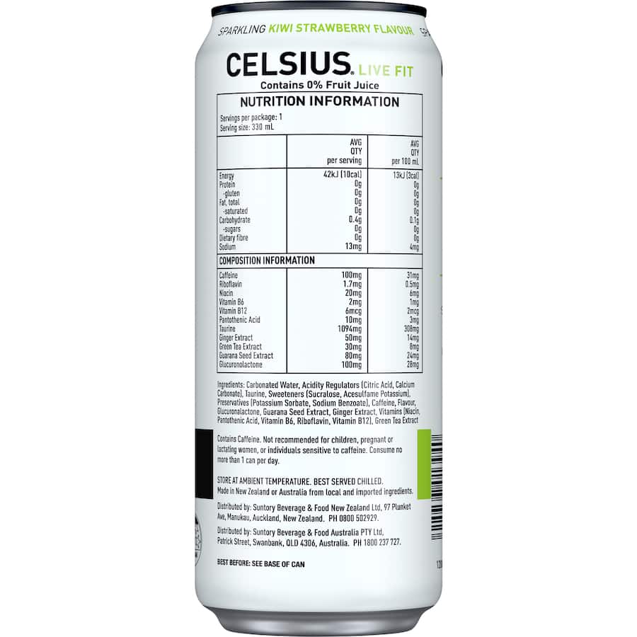 Celsius Energy Drink Kiwi Strawberry 330mL