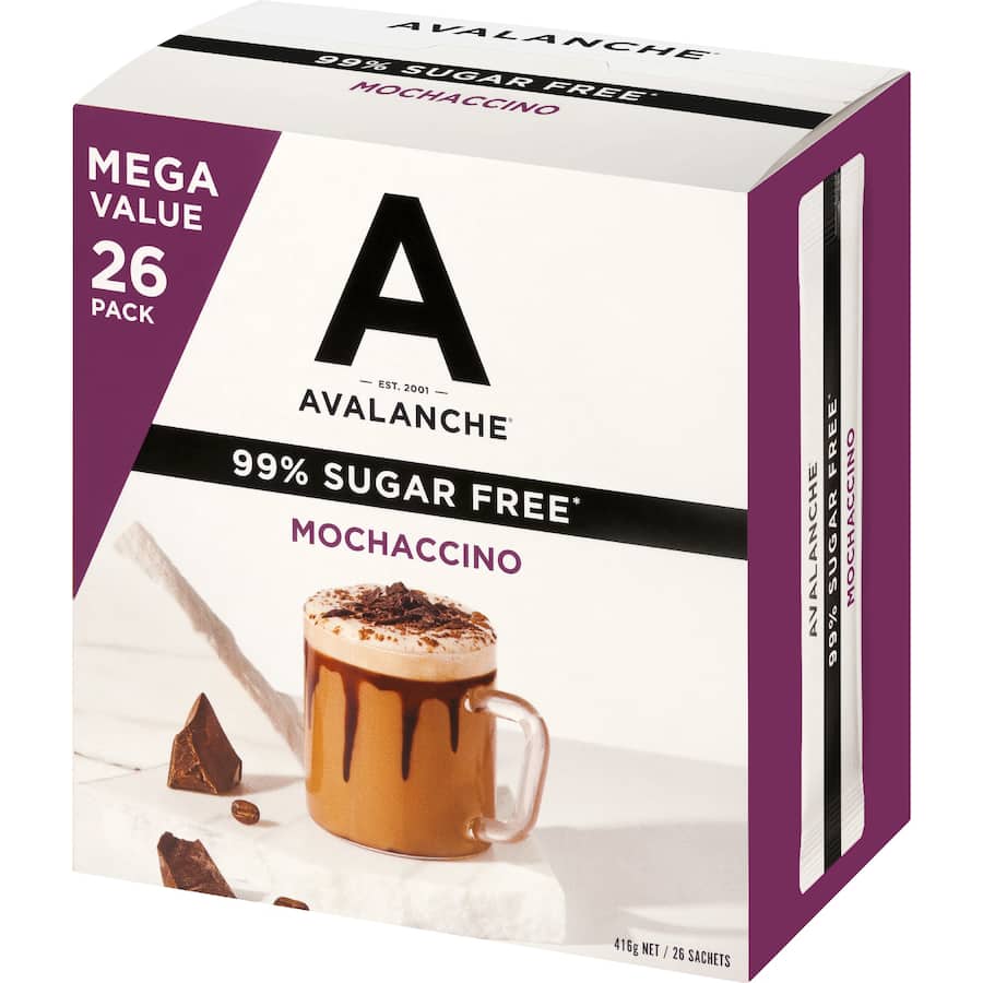 Avalanche Coffee Sachets 99% Sugar Free Mochaccino 26 pack 416g