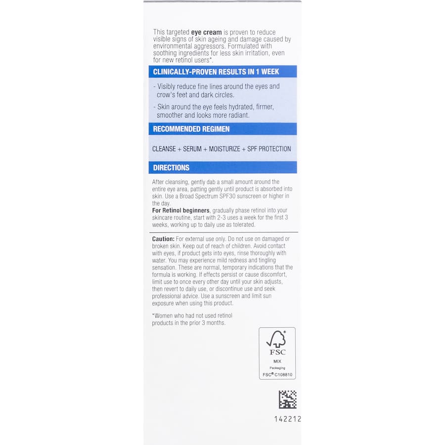 Neutrogena Visible Repair Eye Cream Retinol 15g