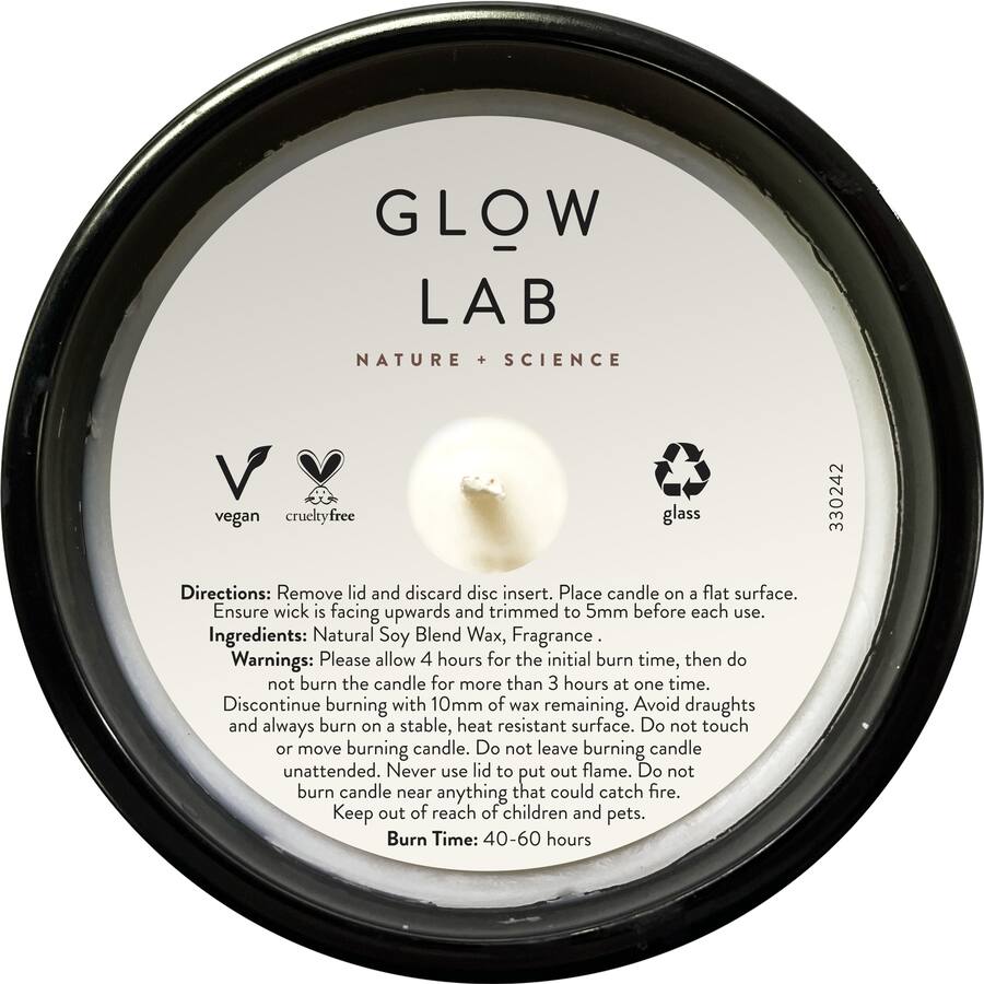 Glow Lab Natural Soy Candle White Lotus & Amber 270g
