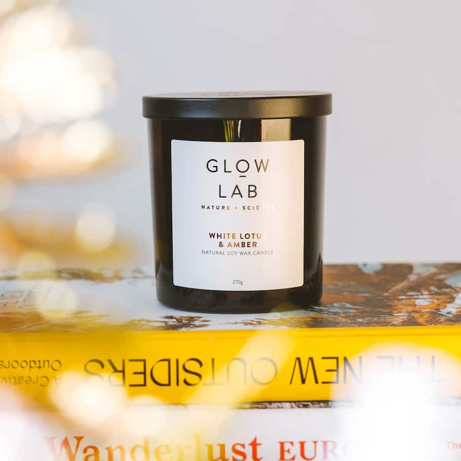 Glow Lab Natural Soy Candle White Lotus & Amber 270g