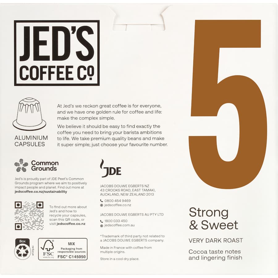 Jeds Coffee Capsules 5 Extra Strong 40pack