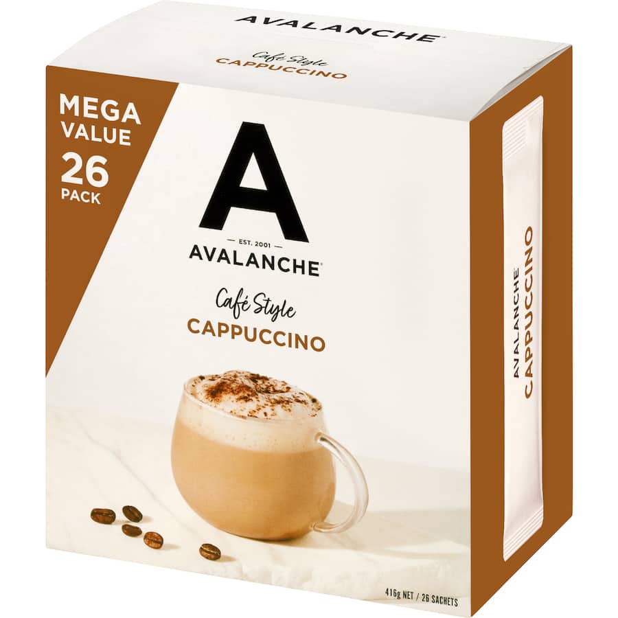 Avalanche Coffee Sachets Cafe Style Cappuccino 26 pack 416g