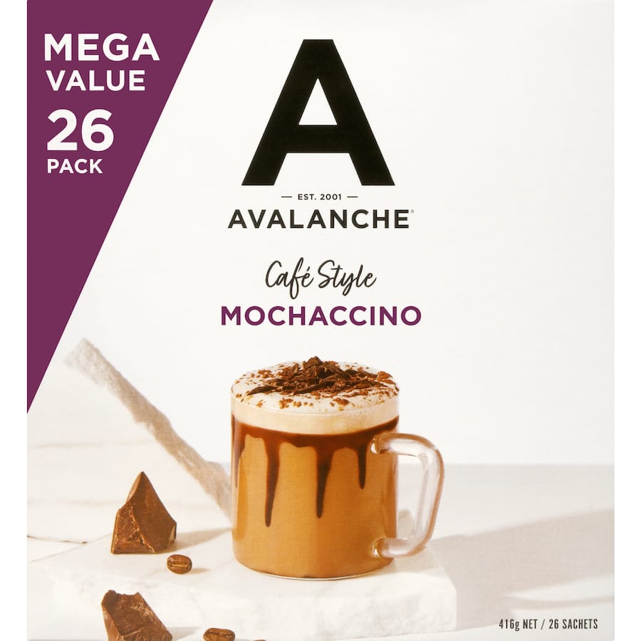 Avalanche Coffee Sachets Cafe Style Mochaccino 26 pack 416g