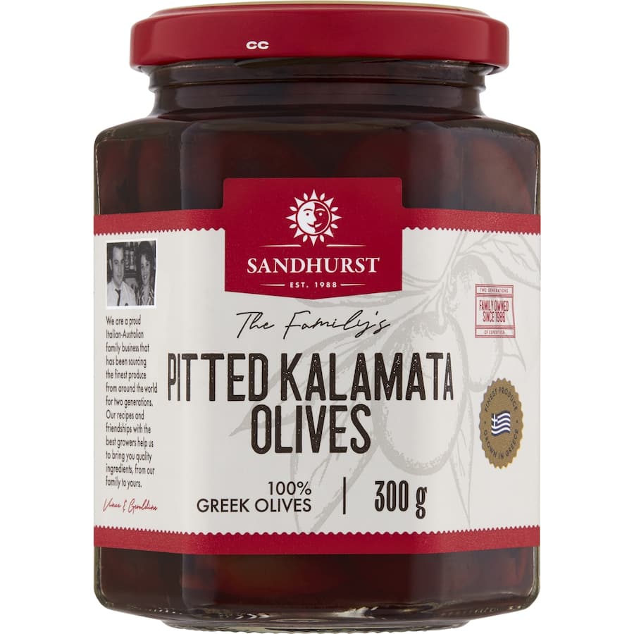 Sandhurst Olives Pited Kalamata Jar 300g
