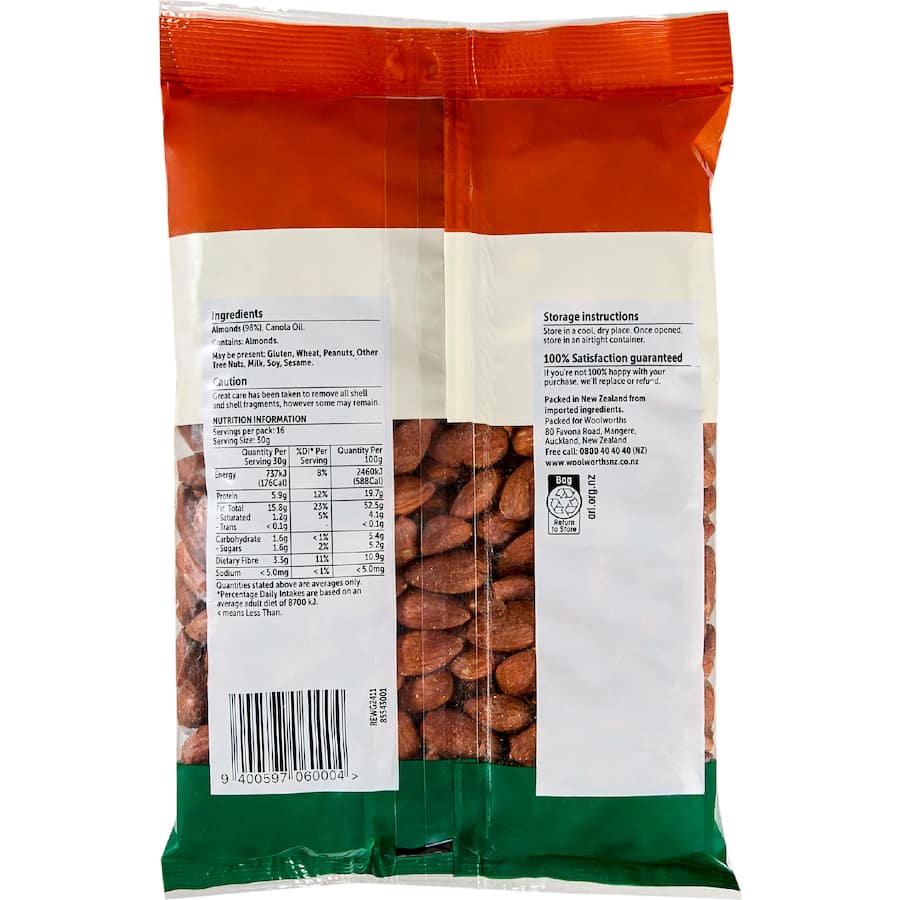 Woolworths Almonds Roasted 500g