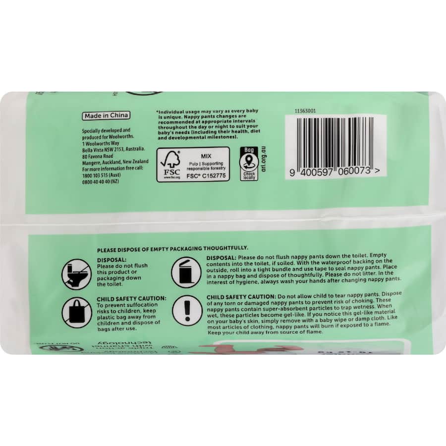 Little One's Convenience Nappy Pants Toddler Boys & Girls 10-15kg Size 4 13pack