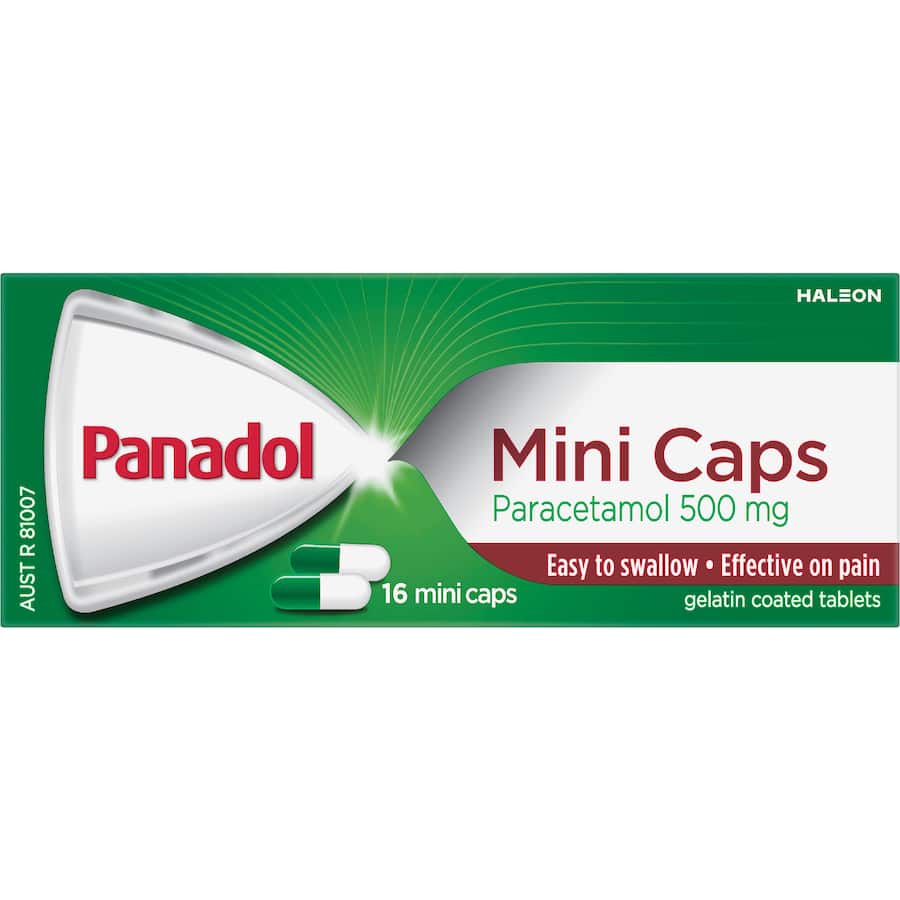 Panadol Mini Caps Paracetamol 16 pack 500mg