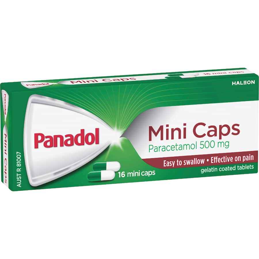 Panadol Mini Caps Paracetamol 16 pack 500mg