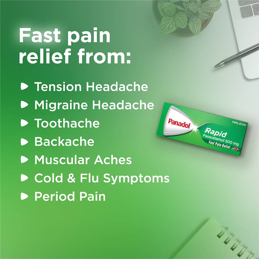 Panadol Rapid Caplets 16 pack 500mg