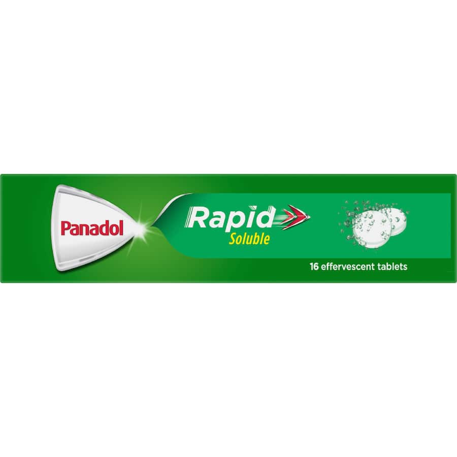 Panadol Rapid Soluble Effervescent Tablets Lemon Flavour 16 pack 500mg