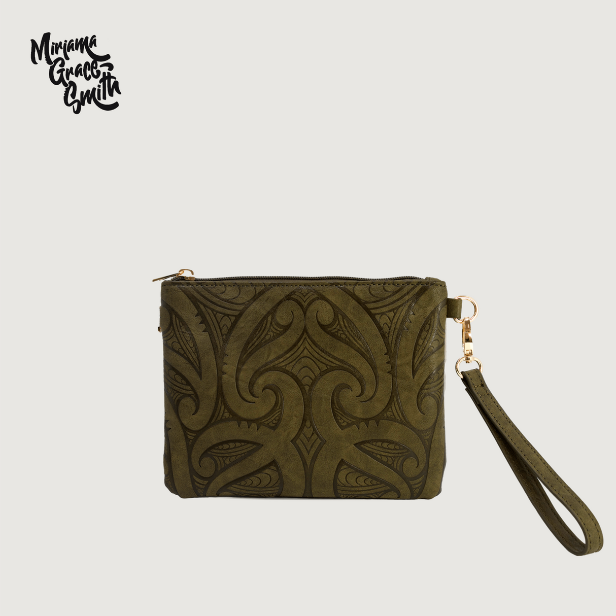 Moana Road - Viaduct Clutch By Miriama Grace-Smith - Olive