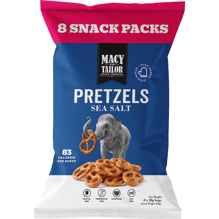 Macy & Tailor Multipack Pretzels Sea Salt 8 pack 120g