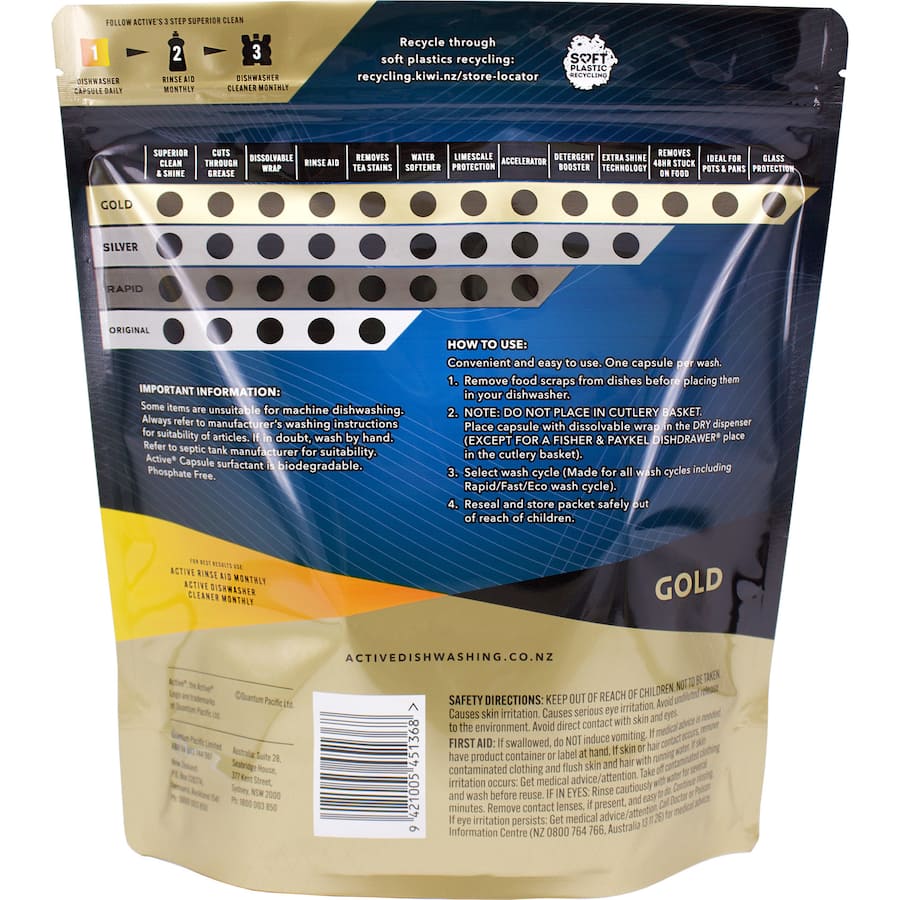 Active Gold Dishwasher Tablets Lemon 38pack