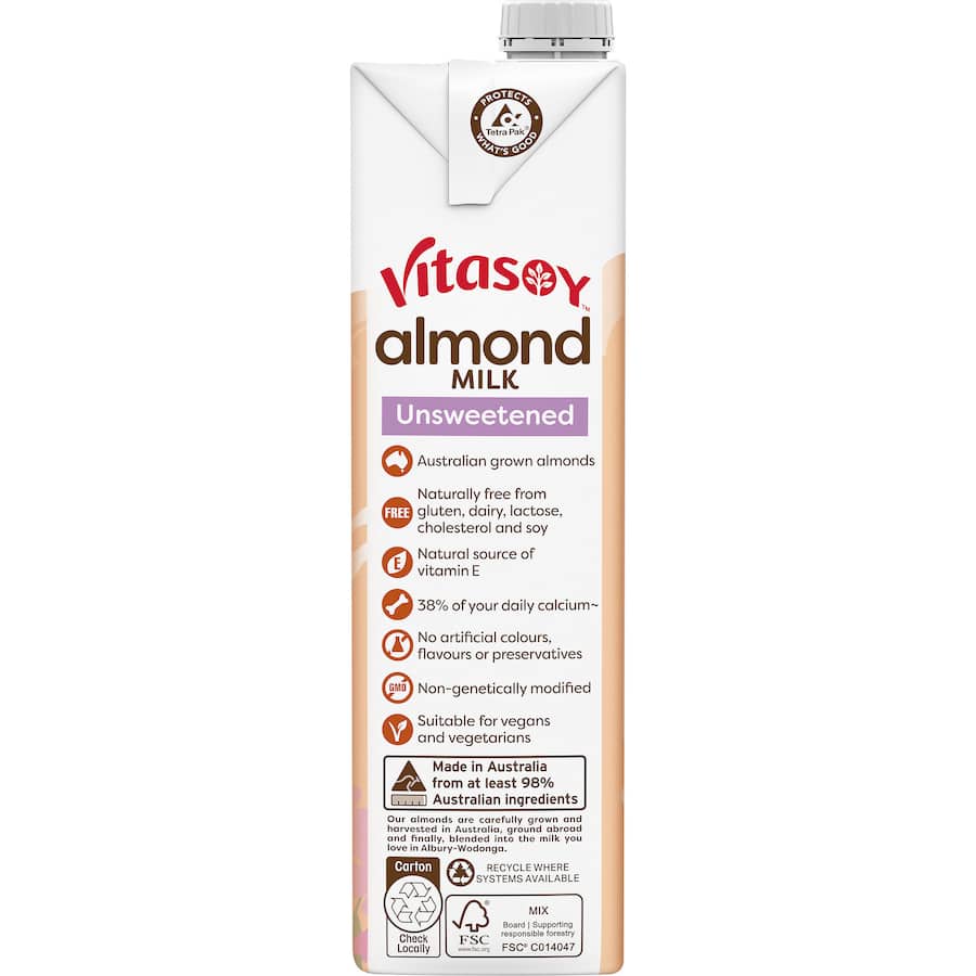 Vitasoy Almond Milk Unsweetened Carton 1L
