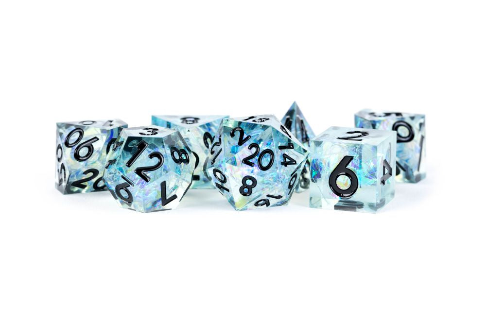 Fanroll: Handcrafted Sharp Edge Resin Dice Set: Captured Frost
