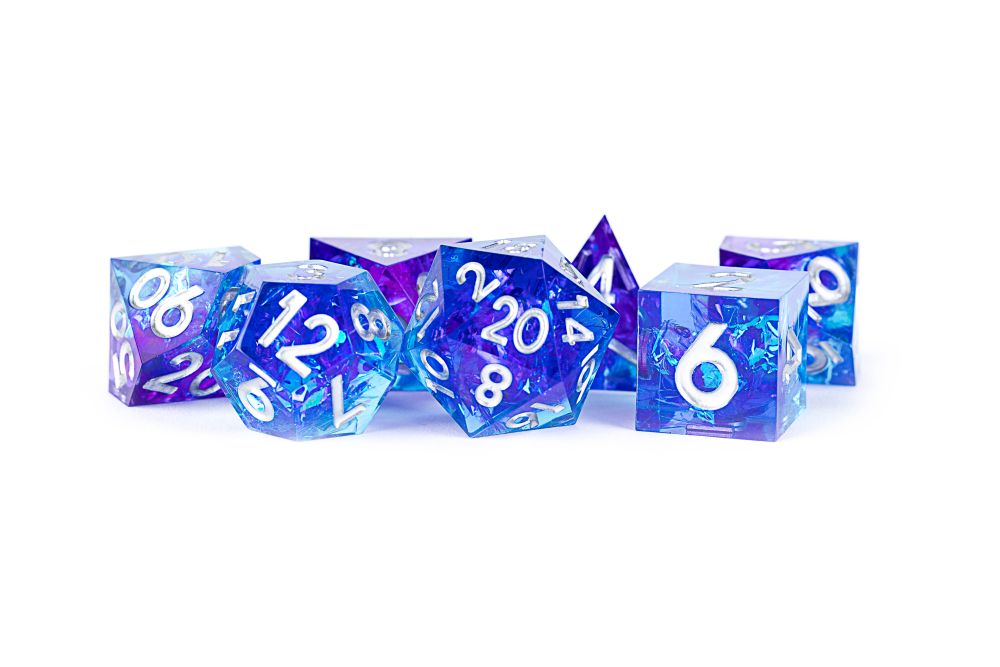 Fanroll: Handcrafted Sharp Edge Resin Dice Set: Oceanic Flare