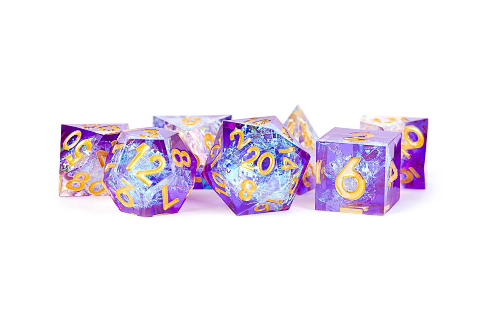 Fanroll: Handcrafted Sharp Edge Resin Dice Set: Royal Geode