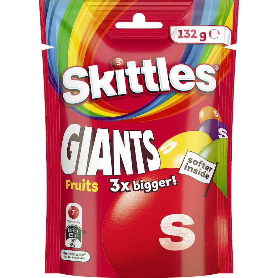 Skittles Giants Sweets Fruits 132g