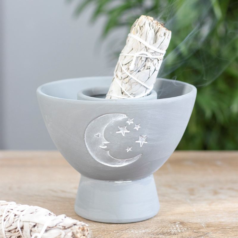 Moon Grey Terracotta Smudge Bowl