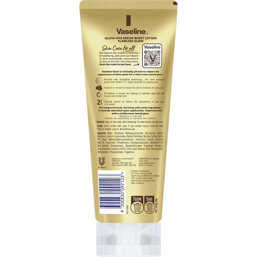 Vaseline Gluta Hya Body Serum Lotion Flawless Glow 200mL