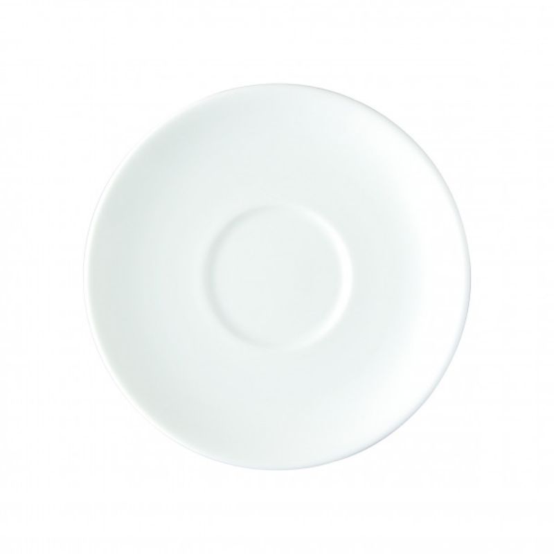 Set of 12 Royal Porcelain Chelsea saucers, 150mm, durable white finish for elegant dining and versatile serving options.