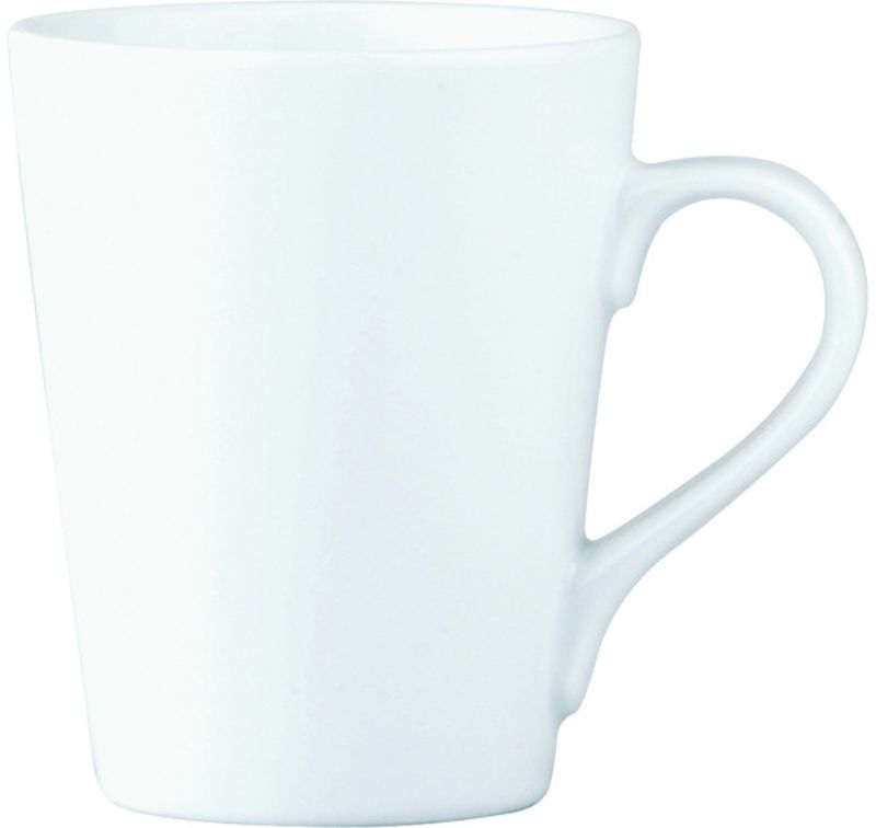 Set of 12 elegant Royal Porcelain coffee mugs, 0.37lt capacity, scratch-resistant with unique designs for any occasion.