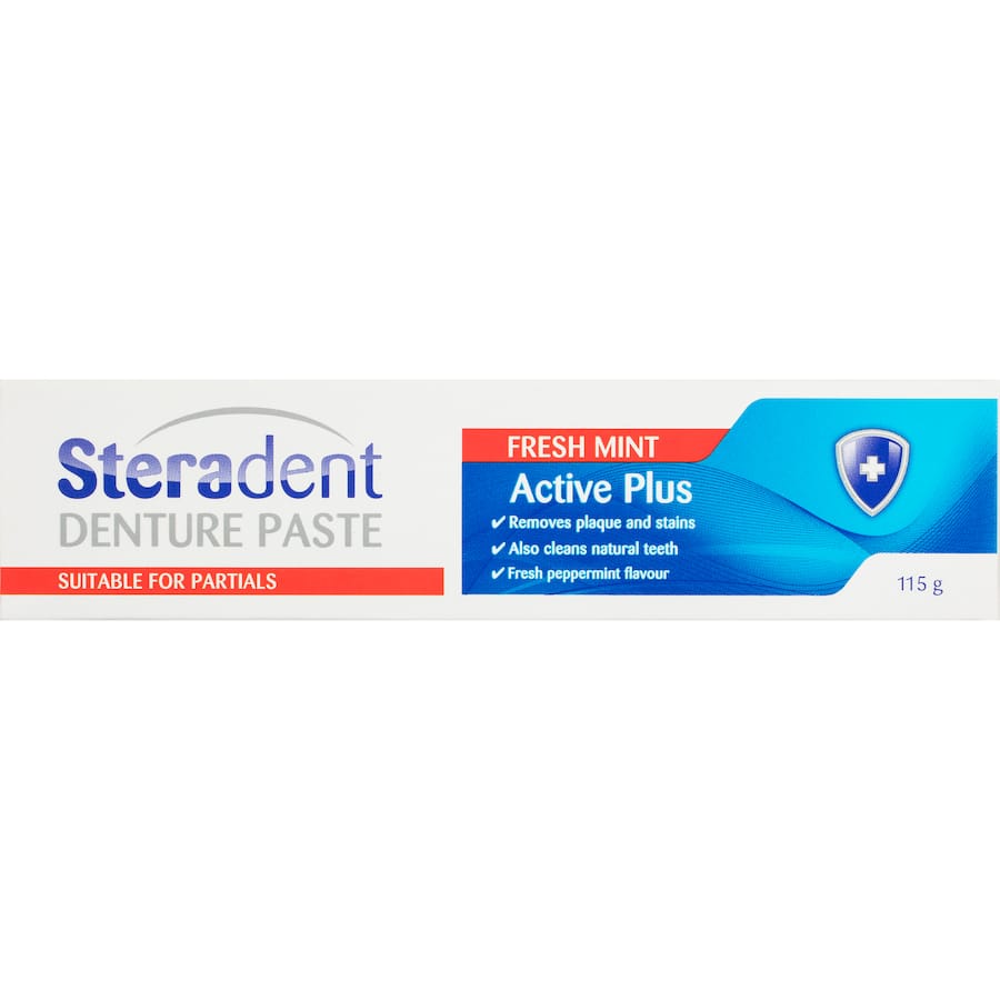 Steradent Denture Clean Active Plus Toothpaste - Tube 115g