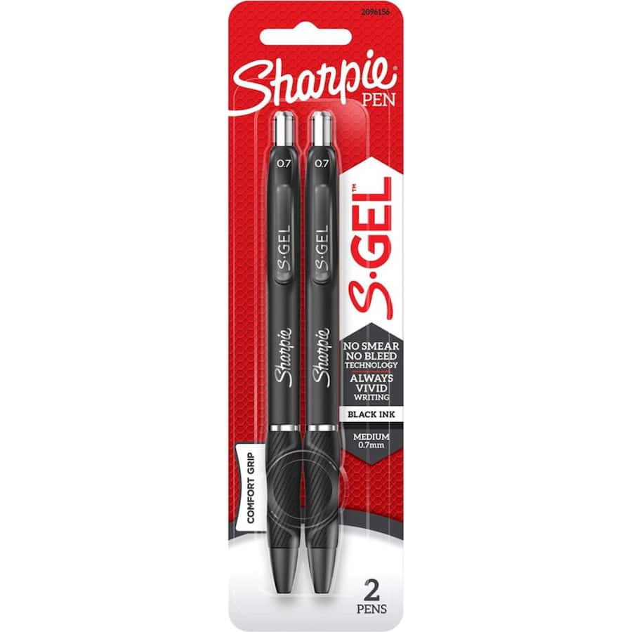 Sharpie Markers Black Gel 0.7mm 2pack