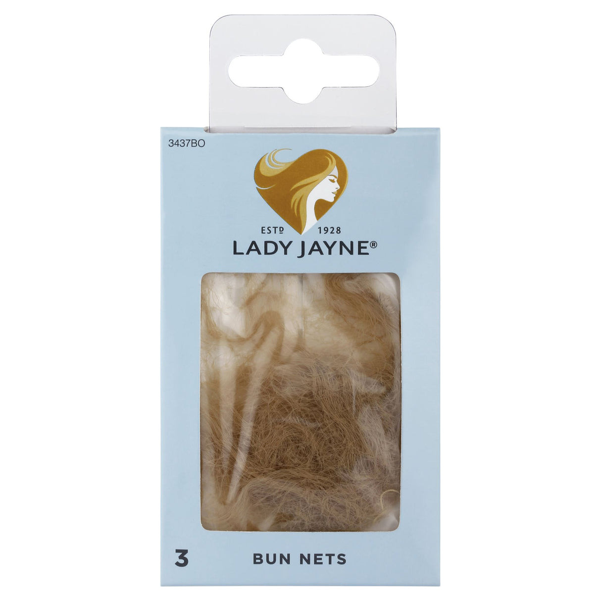 Lady Jayne Blonde Bun Nets in a pack of 3, designed to securely hold bun hairstyles with a superfine, natural-looking finish.