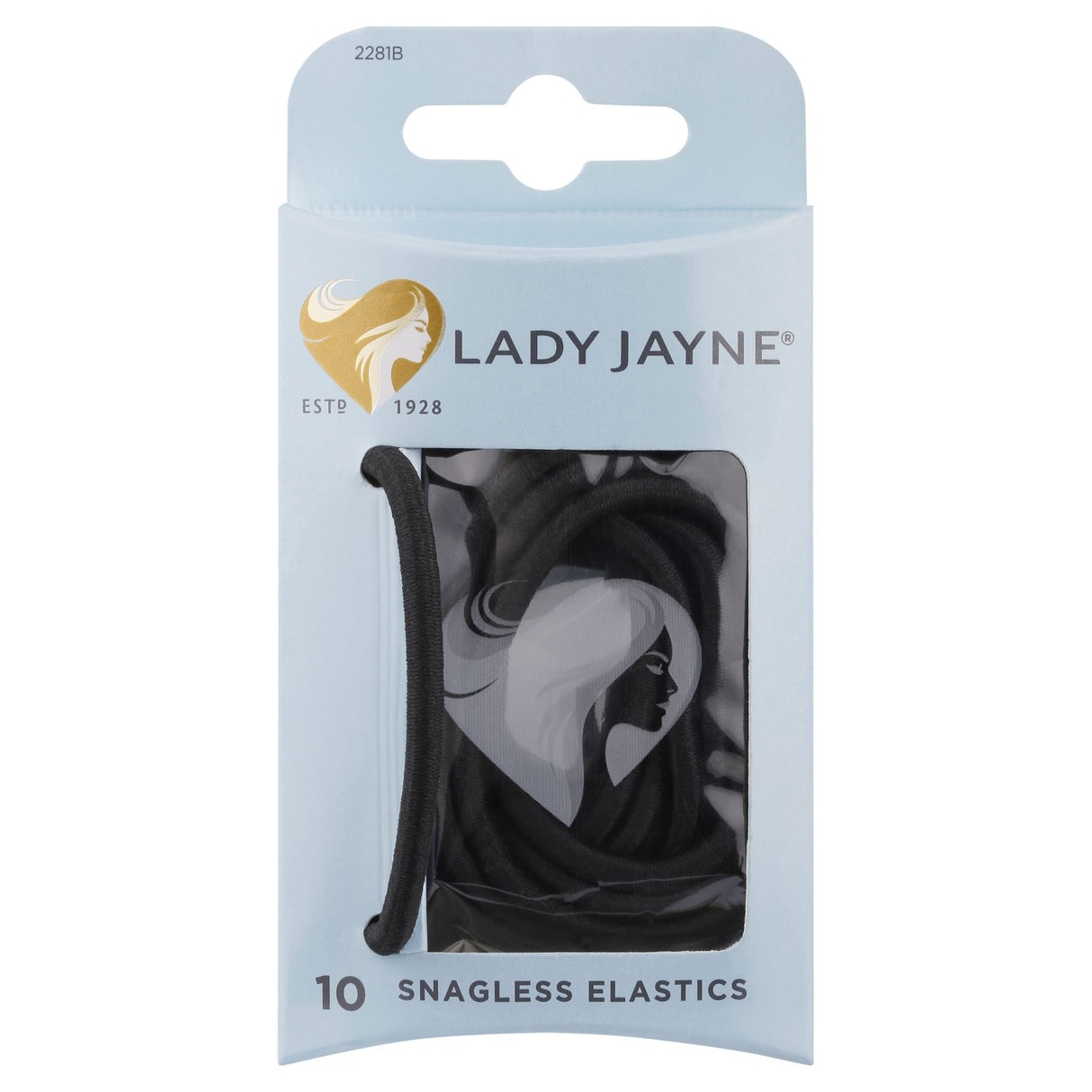 Lady Jayne Black snagless thick elastics pack, designed for durable hold on long, thick hair without snagging or breakage.