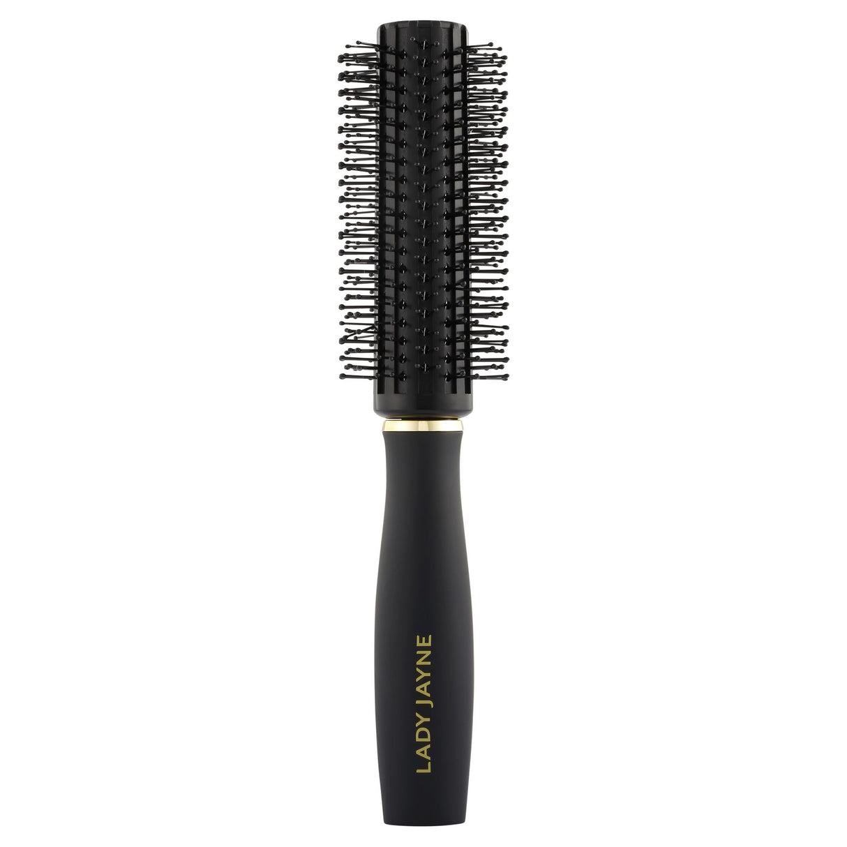 Lady Jayne Medium Radial Brush with plastic bristles for detangling and styling short to medium-length hair.