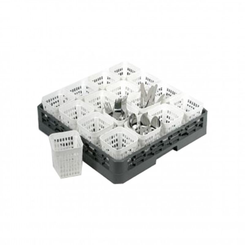 Unica Washrack Flatware Holder in white, 108x108x138mm, neatly organizes cutlery for a clutter-free kitchen.