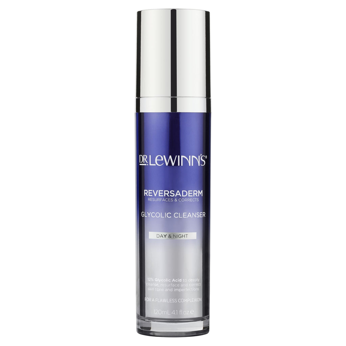 Dr. LeWinn's Reversaderm Glycolic Cleanser 120mL with 12% Glycolic Acid for deep cleansing and skin resurfacing.