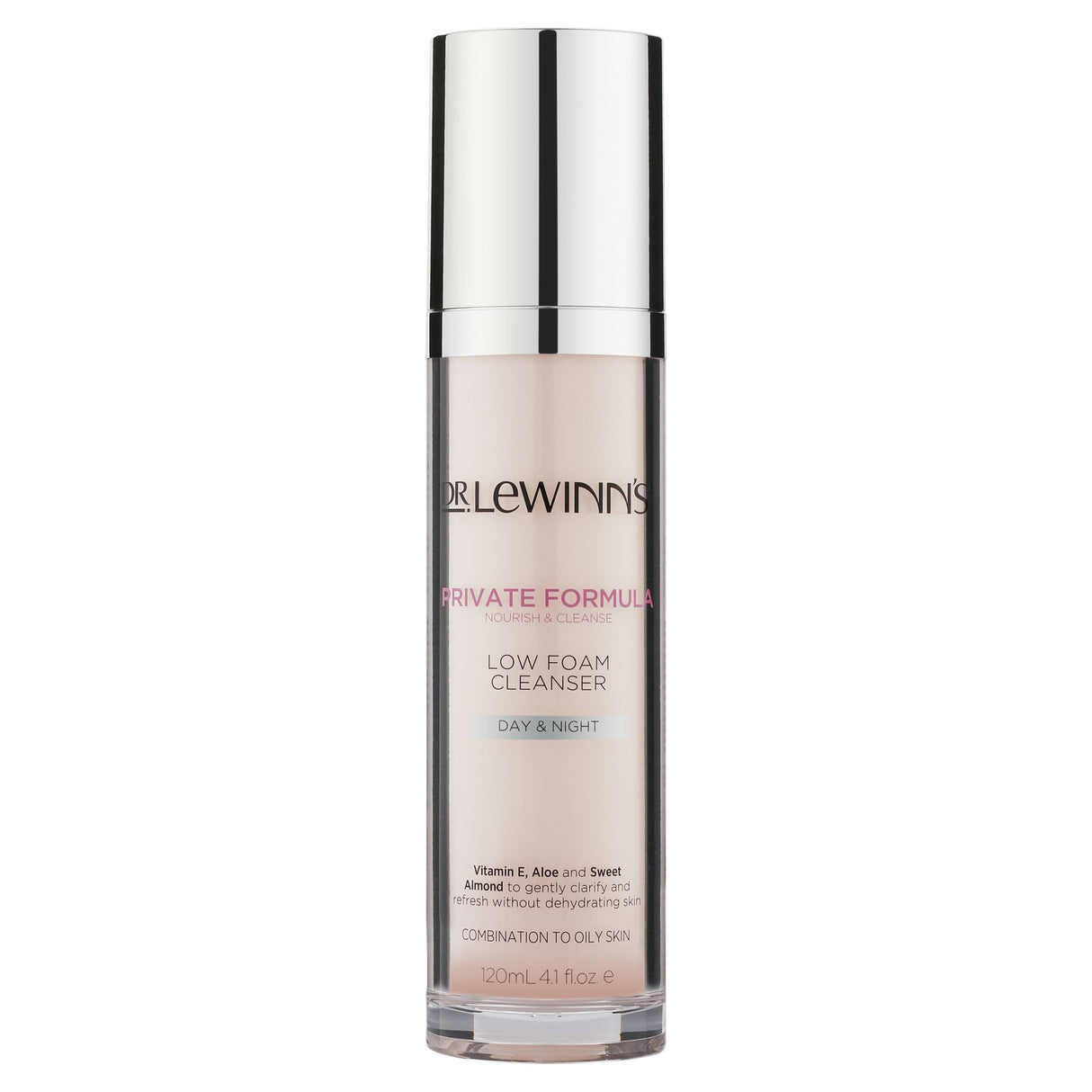 Dr. LeWinn's Low Foam Cleanser 120mL, a gentle soap-free formula for balanced, refreshed skin, ideal for combination to oily types.