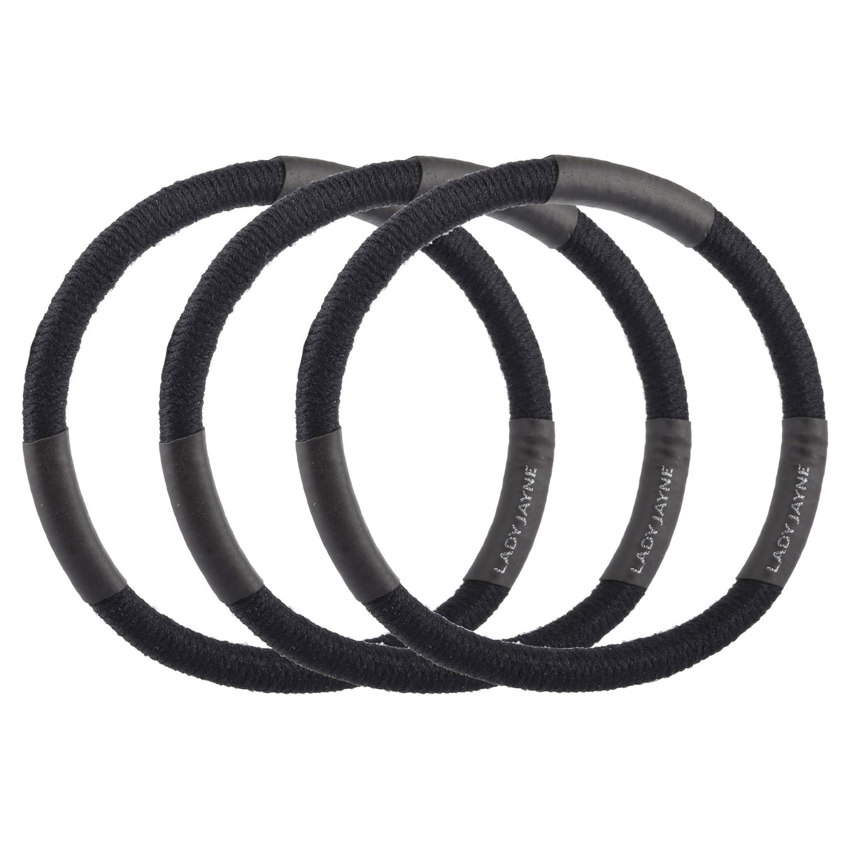 Lady Jayne Black Super Hold Thick Elastics in a pack of 10, designed for secure and comfortable hold for thick hair.