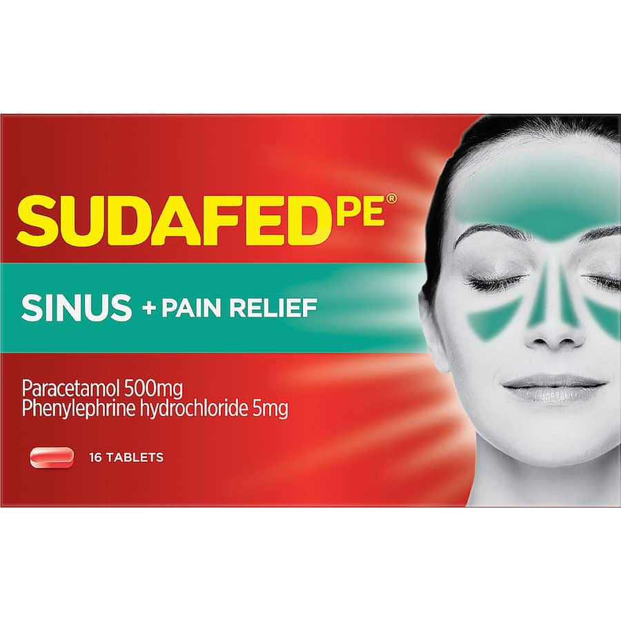 Sudafed Tablets Pe Sinus + Pain Relief 16pack