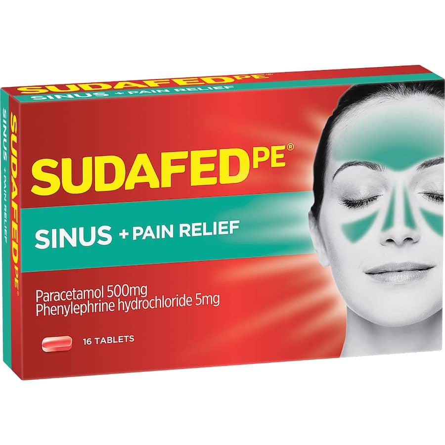 Sudafed Tablets Pe Sinus + Pain Relief 16pack