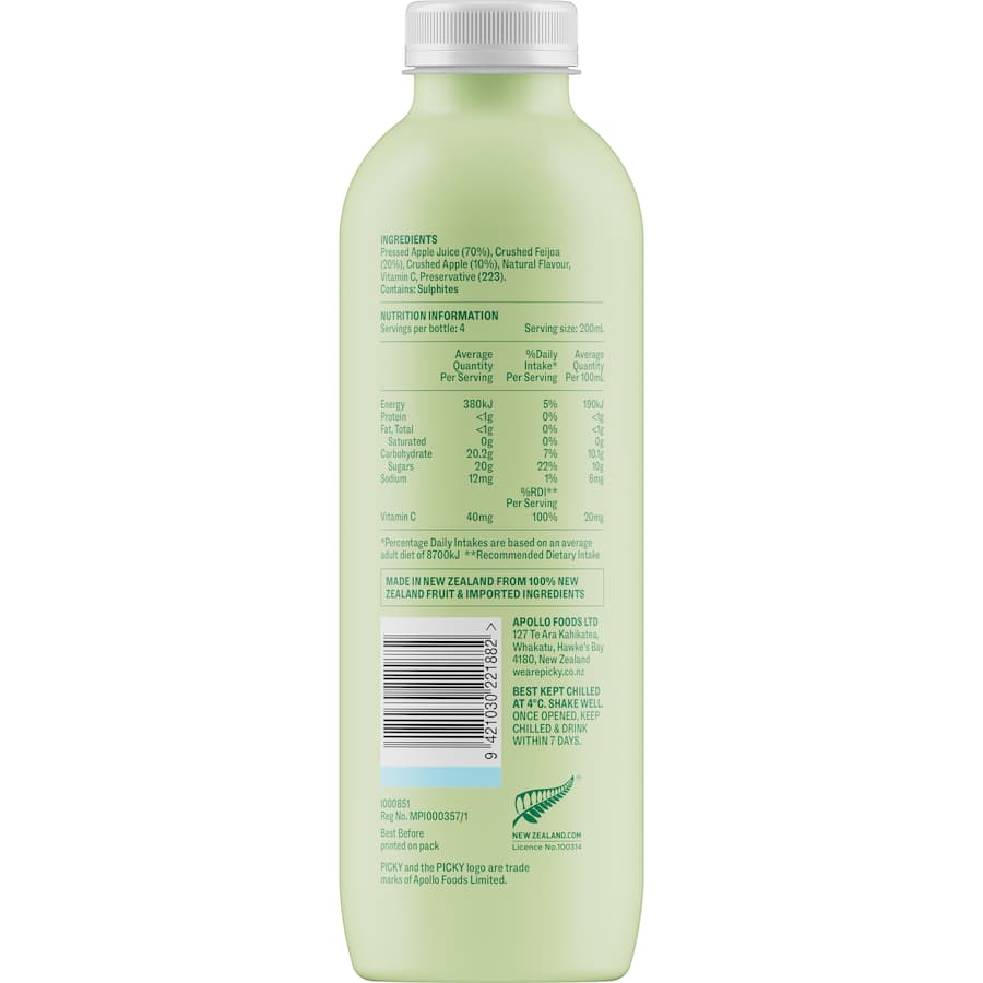 Picky Fruit Drink Feijoa Smoothie - Bottle 800mL