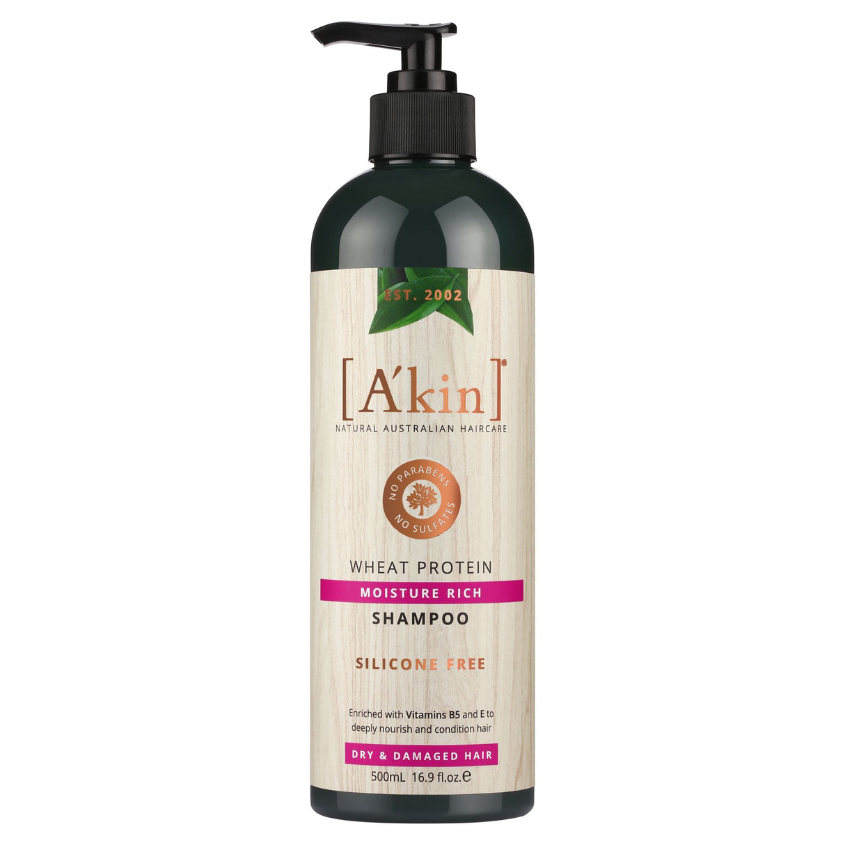 A'kin / Akin Moisture Rich Wheat Protein Shampoo 500mL Set of 3