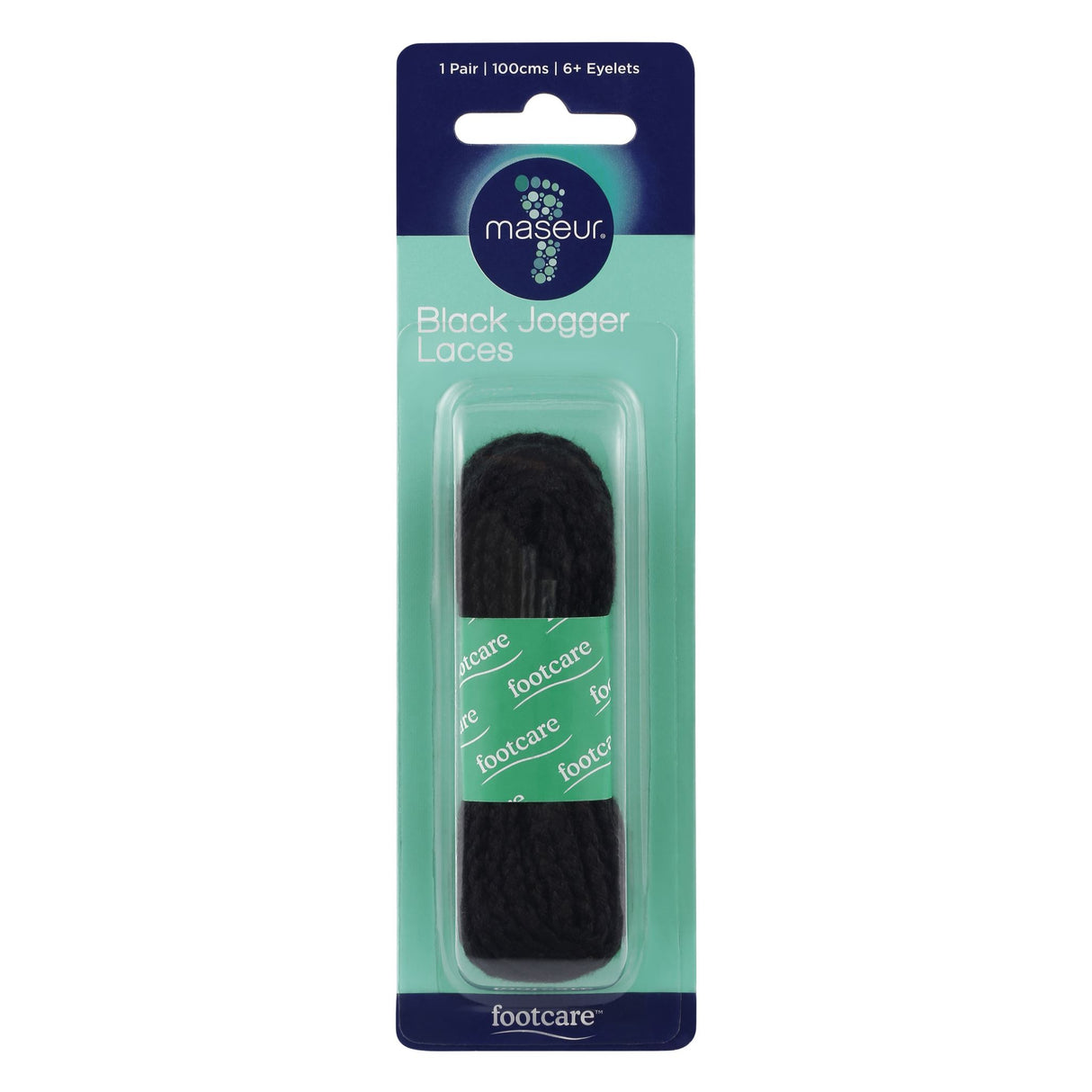 Footcare Black Jogger Laces 100cm