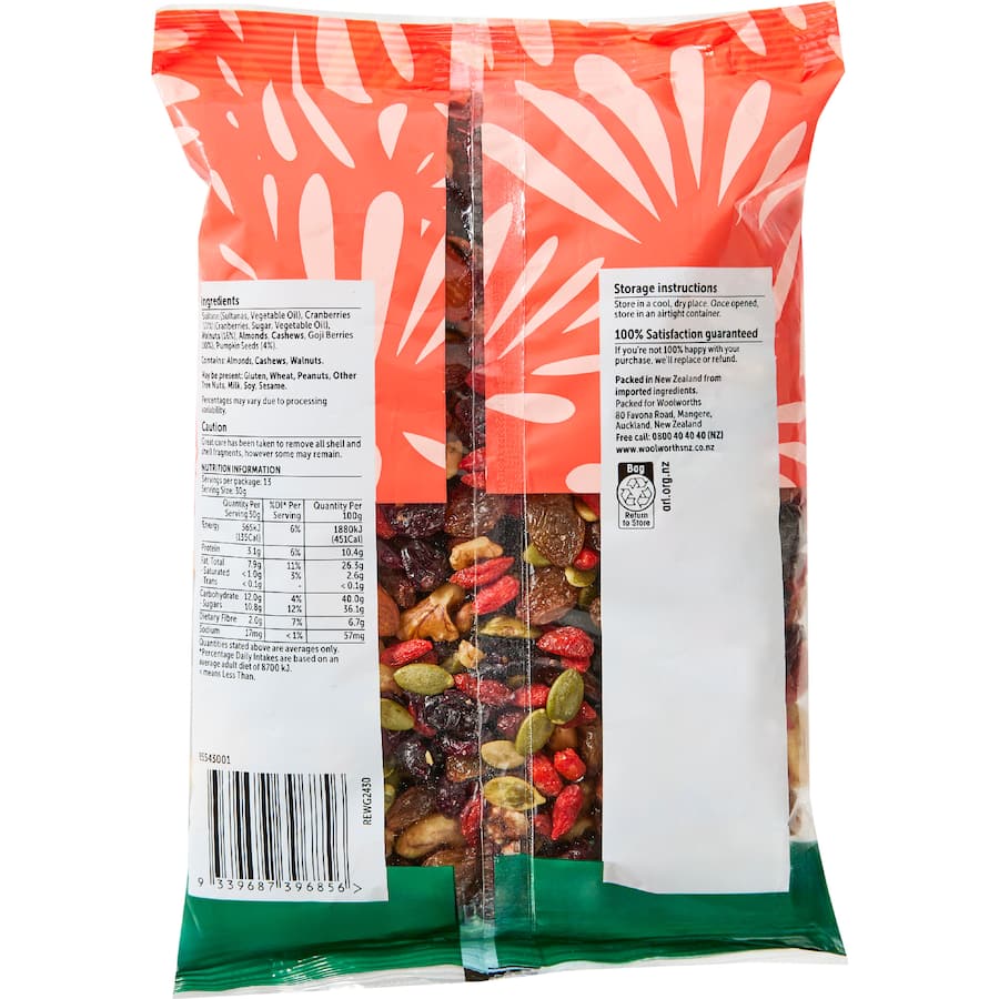 Woolworths Snack Mix Go-go Goji Fruit & Nut Mix 400g