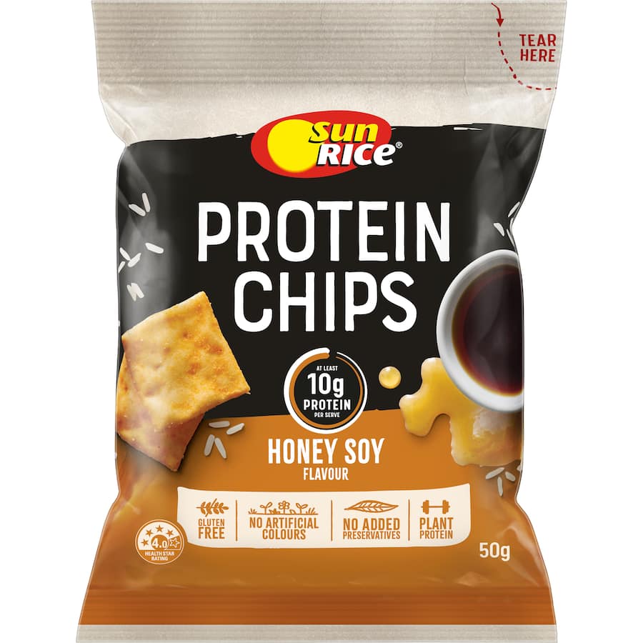 Sunrice Protein Chips Honey Soy 50g