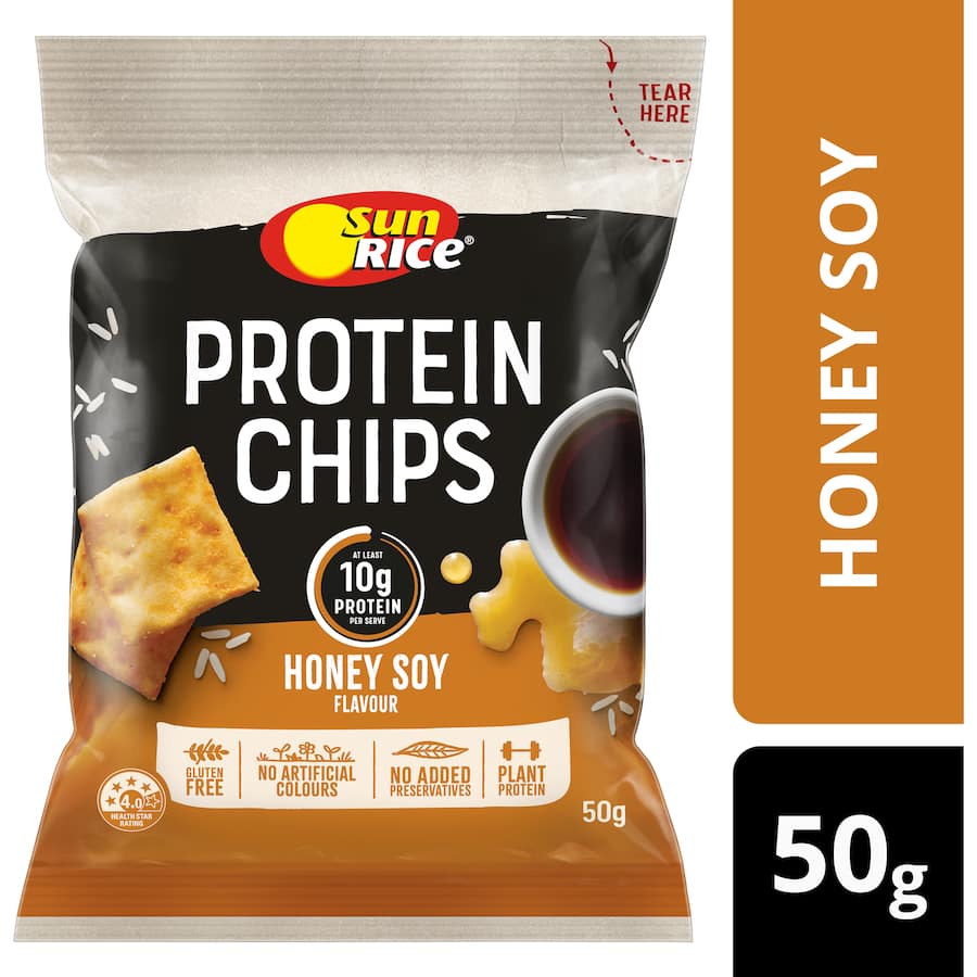 Sunrice Protein Chips Honey Soy 50g