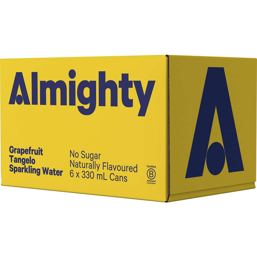 Almighty Sparkling Water Grapefruit Tangelo 6 pack 330mL